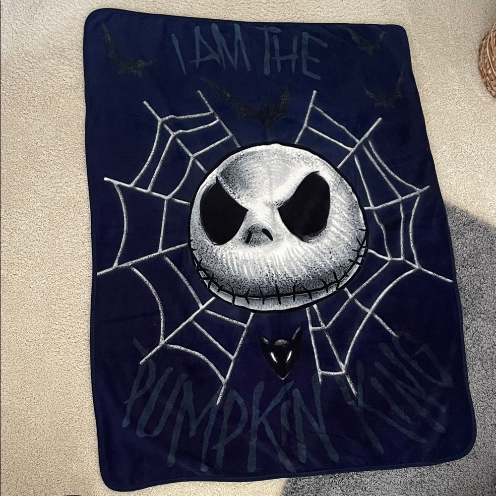 Jack Skellington Fleece Blanket Disney Blanket - 43.5” x 58.5” Pumpkin King